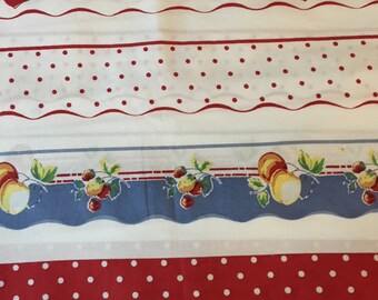 One Yard Summery Apple Border Print Cotton Fabric