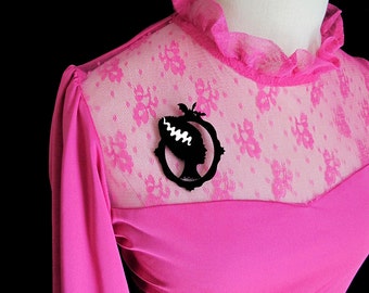 Bride of Frankenstein Silhouette Brooch / Pin (C.A.B. Fayre Original Design)