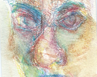 Original ACEO Watercolor Painting- My Fading Memory of my Friend