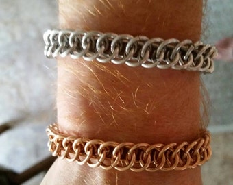 Bronze reversible chainmail bracelet