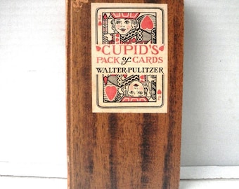 1908 Cupid's Pack of Cards by Walter Pulitzer Rare Book Theo Aulmann Illustrated Playing Cards Poker Chips