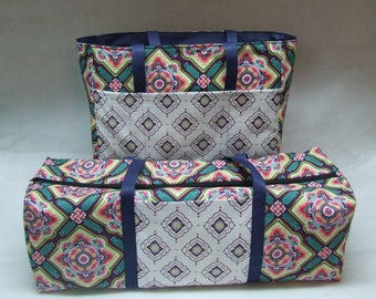 Folk Floral Medallion Print Carrying Case for the Cricut Maker Machine/ Accessory Bag / Silhouette Cameo 3/ Cricut