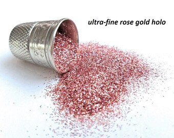 glitter - rose gold hologram ultra-fine polyester