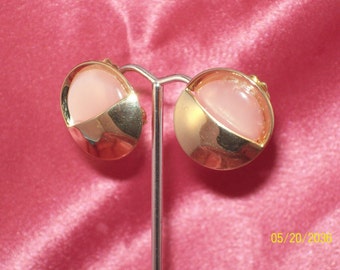 Vintage Pink Thermoset Clip Earrings