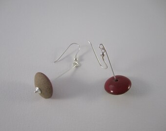ceramic and silver earrings