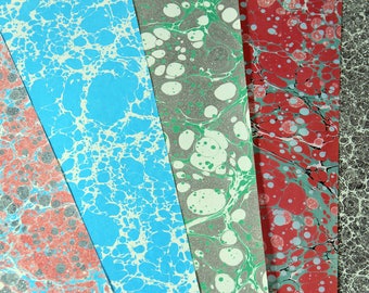 5 Hand Marbled Papers 50cm x 75cm
