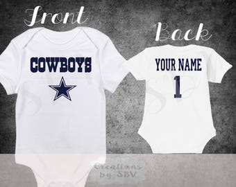 Dallas Cowboys customize baby bodysuit, Cowboys Football bodysuit, Cowboys Bodysuit