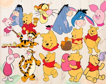 Winnie pooh Svg, Bundle Winnie pooh cut files, Dxf, Eps & Png, Winnie pooh for Cricut, Silhouette cameo, Clipart, eeyore svg, piglet svg