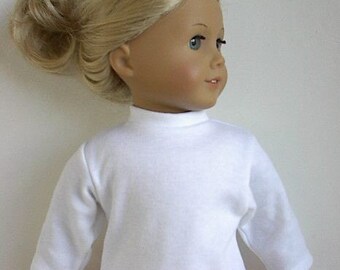 18" Doll Clothes White Turtleneck with Long Sleeves made to fit the American Girl and Other 18" Dolls Ready to Ship