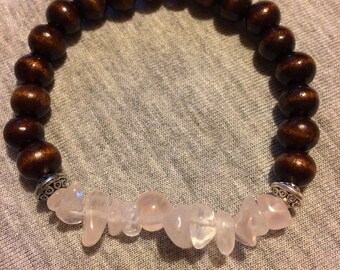 Wood & Peridot Bracelet