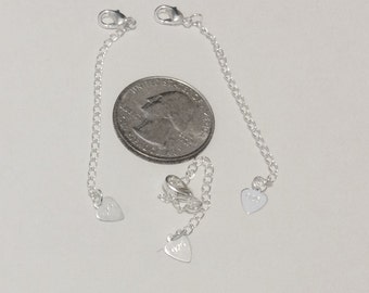 6 - Silver Plated Necklace extenders, 3 inch extenders, chain extenders -FAST SHIPPING