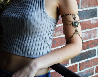 Chain Armlet Shoulder armor, chain shoulder jewelry, Shoulder Piece, Shoulder chain .upper arm chain, body chain, unique jewelry