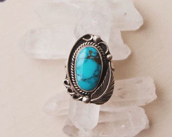VC-205 vintage Native American sterling silver and turquoise ring