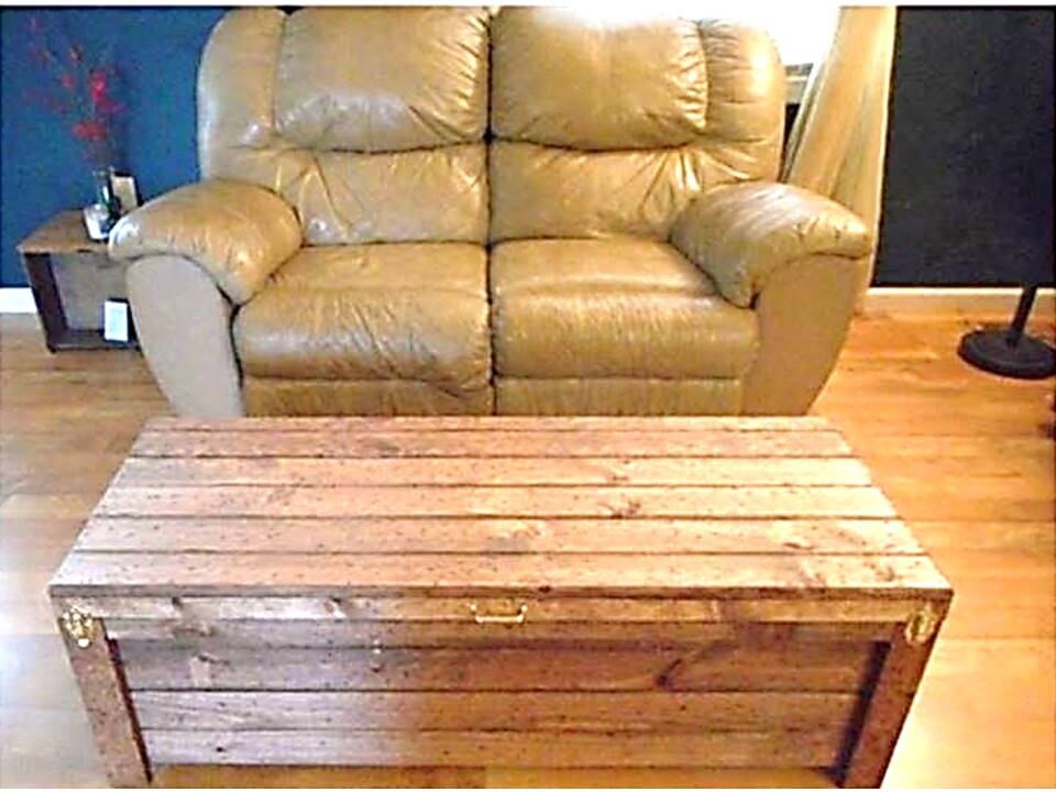 Wooden Hope Chest Coffee Table Gun Case Hidden