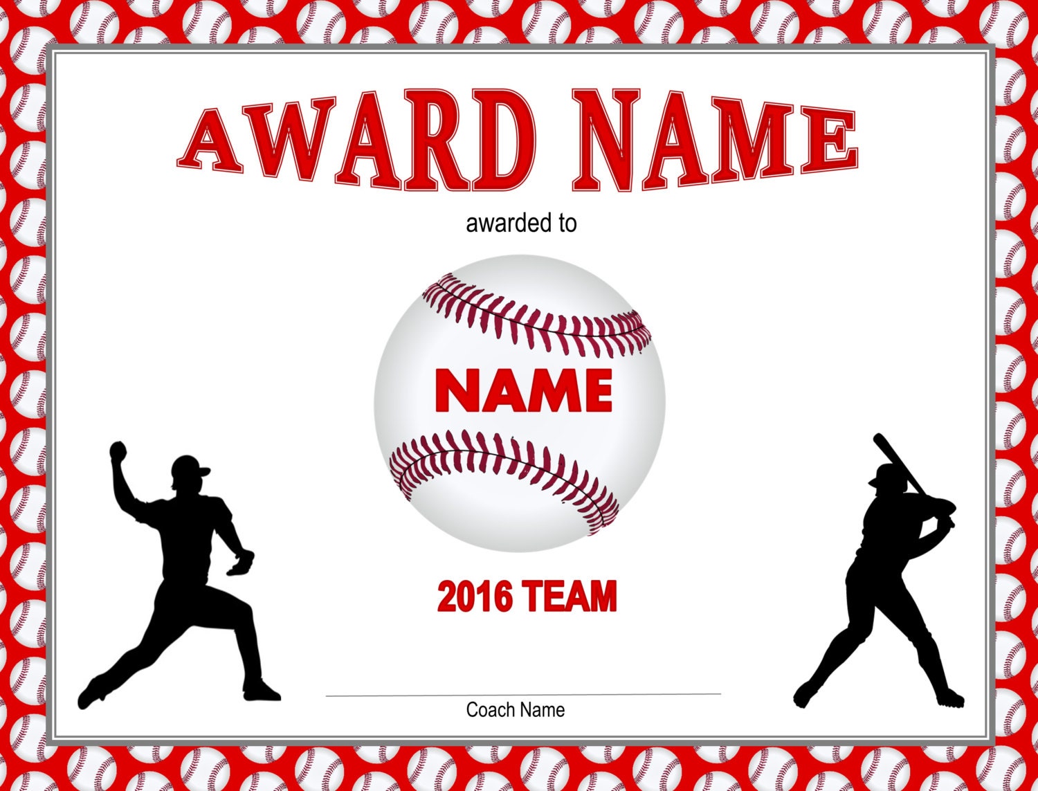 Free Printable Baseball Certificates