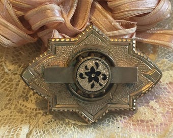 True Antique ~Edwardian ~Victorian Gold Brooch~Early C Clasp~Flower-Scarf-Jacket-Hat-Sweet!