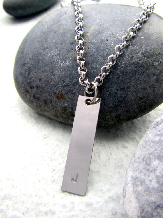 Personalized Mens Necklace. Customized Initial Necklace.