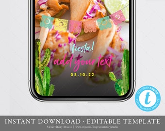 Fiesta Baby Shower Snapchat Geo Filter | Editable Geofilter | Taco bout Baby, Taco bout Love, Party, Cactus, Succulent, Summer | DC078