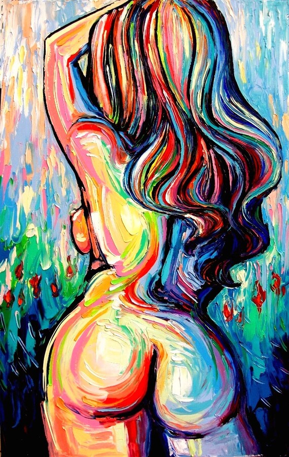 abstract nude print colorful art by aja eden 8x12 12x18 16x24 20x30 24x36 choose size - Colorful Art abstract nude print colorful art by aja eden 8x12 12x18 16x24 20x30 24x36 choose size - Colorful Art