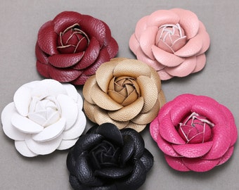 2 Pieces, Rose Flower, White Flowers, Black Flowers, Pink Flowers, Red Flower, Faux Leather Flowers, Shoe Clips Supplies, Hair Accessories
