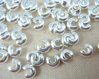 5mm Crimp Cover - Silver Plated Crimp Cover - Qty. 50 pieces