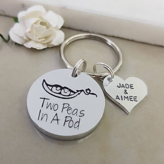 Pea Pod Keyring Two Peas In A Pod Peapod Key Chain Twin