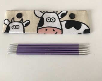 Cow Needle Cosy, DPN Needle Minder, DPN Needle Minder, Circular Needle Minder, Circular Needle Cosy, DPN holder