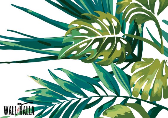 Monstera Palm Jungle Wallpaper Removable Monstera Palm Jungle Wallpaper Removable