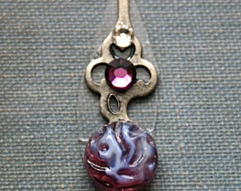 Relaxation Time Bindi - ATS, Tribal Fusion, Belly Dance Steampunk, Facial Jewelry, Purple, Lavender, Clock Hand