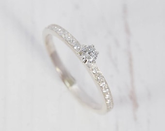 White topaz ring, Silver ring women, Silver ring for her, Dainty ring, Fine ring, Promise silver ring,Promise ring for her,Custom stone ring