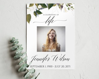 diy funeral program etsy