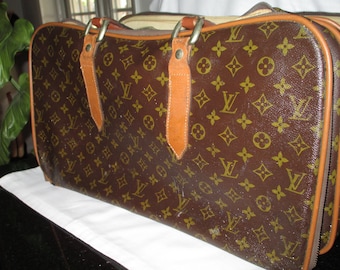 Louie Vuitton/ Leather Bag/ The French Company/ Mid Century Vuitton/ c.1970s by Gatormom13 JUST REDUCED