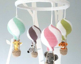 Nursery mobile, hot air balloon baby mobile, mobile baby, mobile bebe