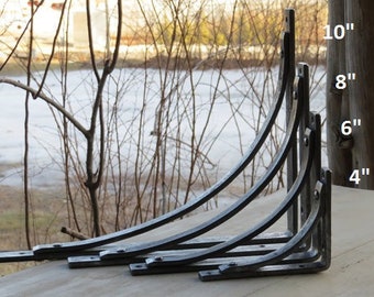 Iron Shelf Brackets, Heavy Duty Shelf Brackets, Hand Forged, High Quality Metal Bracket, Industrial and Farm Design, Kitchen shelf- Station