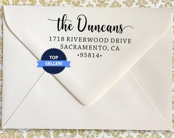Custom Family Address Stamp, The Duncans Design Address Stamp, Self-Inking Return Address Stamps, Housewarming Gift Stamp
