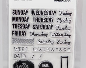 KaiserCraft Weekdays Captured Moments Collection Clear Stamps -- Acrylic -- Weekdays