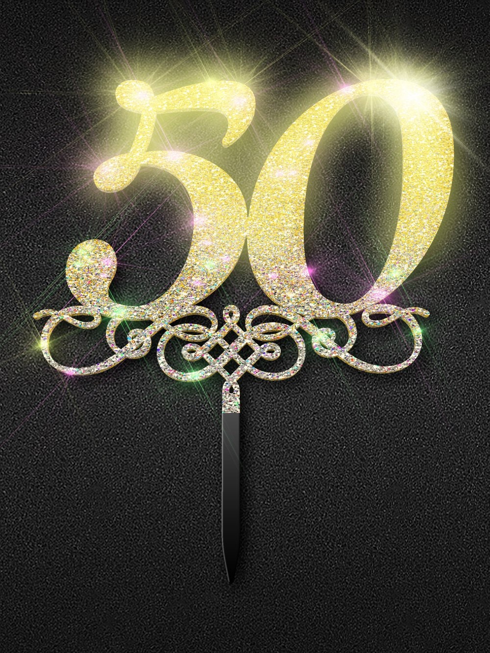 50th Anniversary Cake Topper 50th Birthday Cake Topper 50th