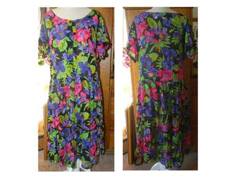 Floral Rayon Maxi Dress - Jasmine Label - Size M