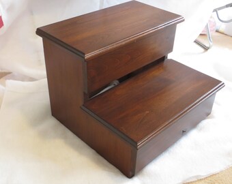 XL Adult Size Step Stool Alder hardwood WOOD - Kitchen Pantry Closet Bed Bathroom - Great for 2 KIDS too - Modern Simple & Classic!