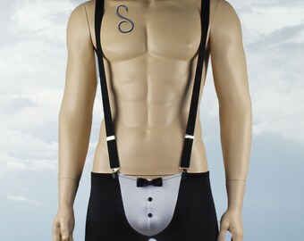 Mens Wedding Groom or Formal Tuxedo Shorts with Braces