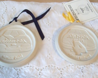 Vintage 1997 Set of 2 New Wave Memories by Pfaltzgraff Race Car Cookie Molds Sterling Martin & Mark Martin