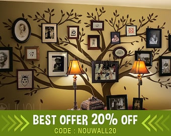 Photo Frame Family Tree Wall decal Wall Sticker Art , Living Room WallDdecals, Wall Decor, Home Decor, Wallpaper