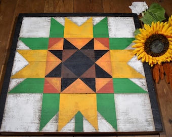 sunflower barn quilt etsy