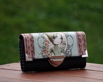 Women Wallet, Smartphone Wallet, Mirabelle Wallet, 19x10cm, Long Wallet, Womens Wallet, iphone wallet, Vegan Leather Wallet, Fabric Wallet