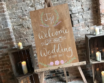 Wooden A2 Welcome Sign