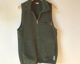 Monogram Fleece Vest with Pockets Zip Up Layering Piece Plus
