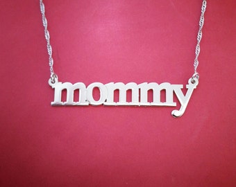 Mother Necklace Sterling Silver Mommy Necklace Name Chain Silver Mother Name Necklace Mother Jewelry Grandmother Necklace