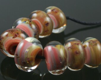 Handmade Lampwork Boro Beads Set of 8 Boro Borosilicate Glass StoneyMarie