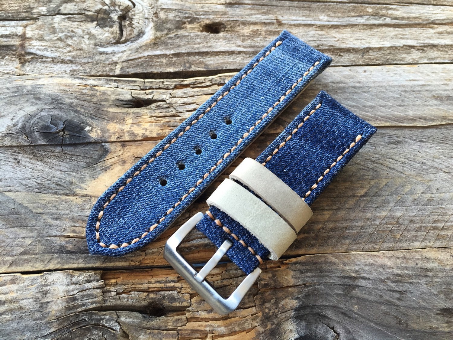 Denim jeans watch strap