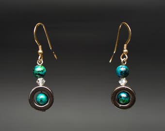 Malachite and Hematite Earrings